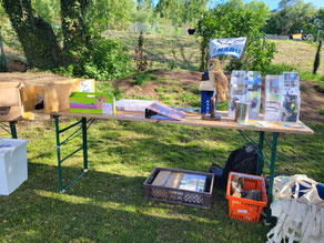 Infostand beim Tag der offenen Tür in der Naturkita Stockstadt