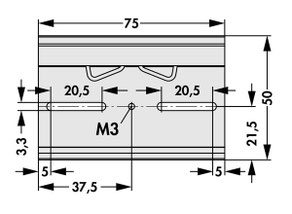 KL 35 L 3 75 ヒートシンク取り付けクリップ 35mmDINレール用
