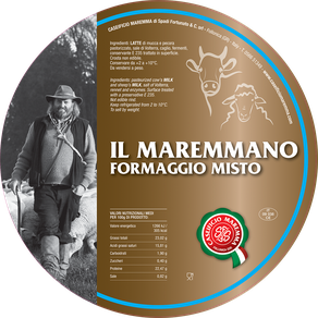 maremma mixed mix cow cow’s sheep sheep’s cheese dairy caseificio tuscany tuscan spadi follonica label italian origin milk italy fresh il maremmano formaggio misto