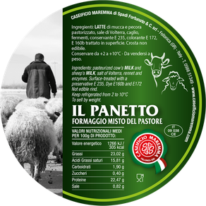 maremma mixed mix cow cow’s sheep sheep’s cheese dairy caseificio tuscany tuscan spadi follonica label italian origin milk italy fresh il panetto formaggio misto del pastore