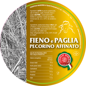 pecorino maremma new taste sheep sheep’s cheese dairy caseificio tuscany tuscan spadi follonica label italian origin milk italy matured aged flavored flavor fieno e paglia affinato refine refined hay and straw