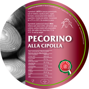 pecorino maremma new taste sheep sheep’s cheese dairy caseificio tuscany tuscan spadi follonica label italian origin milk italy matured aged flavored flavor alla cipolla onion aromatic