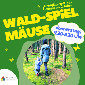 Hier kommst du auf die Seite der Eltern-Kind-Gruppe "Waldspielmäuse", die sich dienstags  von 9.30 - 11.30 Uhr treffen