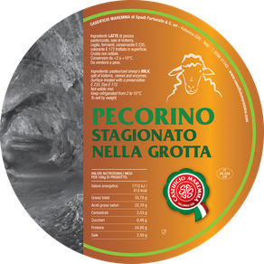 maremma pecora formaggio pecorino caseificio toscano toscana spadi follonica etichetta italiano origine latte italia stagionato grotta