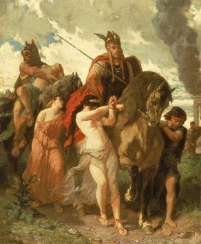 Cautivas. Óleo de Évariste Vital Luminais