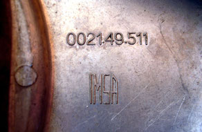 Logo de IMSA y referencia de la pieza en el interior