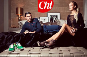 Un servizio sul settimanale "Chi" della coppia più Glamour di Euro 2016 appena sbarcata in Cina, Graziano Pellè e Viktoria Varga