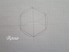パッチワーク教室ルトゥール　六角形の製図