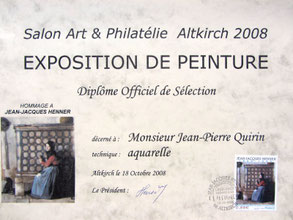 Salon d'Altkirch 68, en l'honneur de Jean-Jacques Henner pour la sortie du timbre-poste représentant un de ses tableaux.