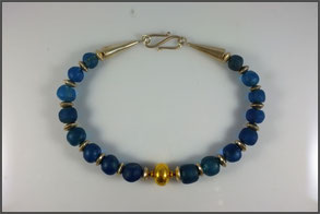Schmuck Halskette römisches Glas Goldperle