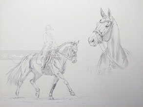 Aquarell Portrait malen lassen-Vorzeichnung
