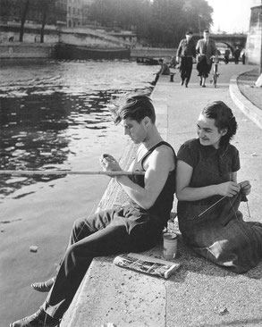   Pescando en el Sena -  Robert Doisneau  - Maestros de la fotografía  DECAPÉ arte digital
