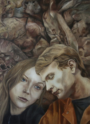 one of us cannot be wrong . 2015 . 85x63 . oil on canvas