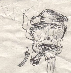 Smoking joint caricature