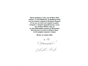 colophon numerato e firmato