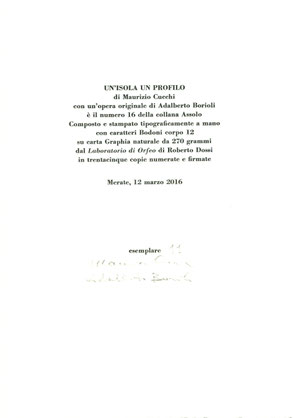 colophon numerato e firmato dal poeta e dall'artista