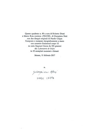 colophon numerato e firmato