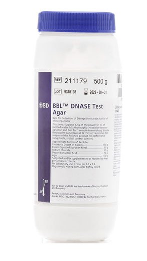 211179 BD BBL™ Agar Prueba DNASA, 500 g