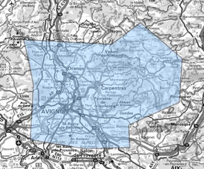 Carte multiplex Avignon étendu, canal 9D, fréquence DAB+ 208.064 MHz