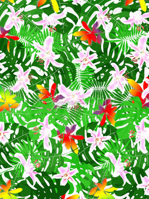 Pepperprint Surface Pattern Wild Tropical Flower Leaves