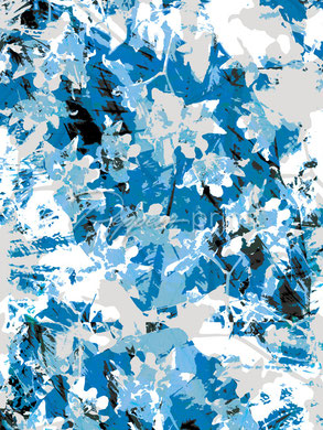 Pepperprint Surface Pattern Abstract Florals Blue