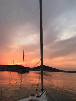 Sunset in Croatia - White Wake sailing