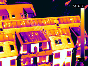 Luftbild von copterdrone mit der Optris PI 640 aus der Luft mit Drohne Termokopter
