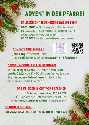 Advent in der Pfarrei Plakat