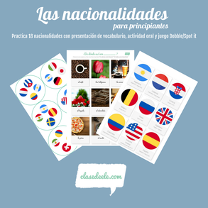 Packs De Vocabulario Para La Clase De Espanol Clase De Ele Material Para La Clase De Espanol