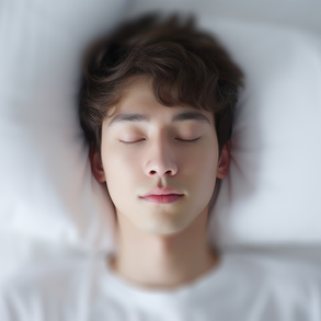 ぐっすり眠る男性