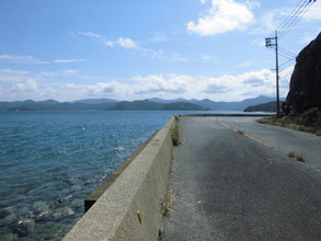 青海島　道路沿いの釣り場