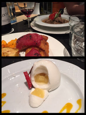 dishes at L´Ham: main course fish & dessert