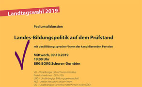 Podiumsdiskussion mit den Bildungssprecher*innen der zur Landtagswahl kandidierenden Parteien