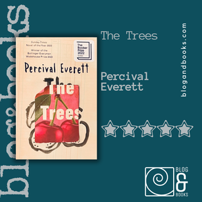 Percival Everett's book, The Trees lying on blue fabric
