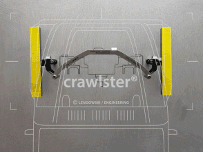 Animation: Schematische Darstellung crawlster BTA (positiver Ackermann-Effekt)