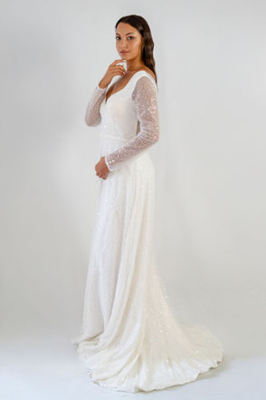 Robe de mariée féminine paillettes