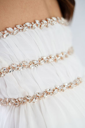Détail robe de mariée féminine