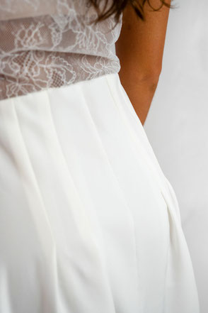 Détail robe de mariée en dentelle
