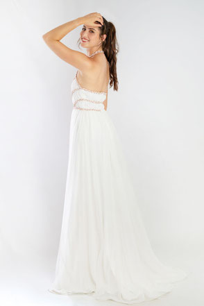 Dos robe de mariée en mousseline