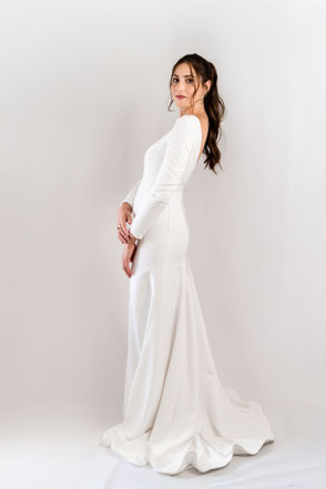 Robe de mariée féminine en crêpe