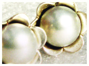 Silber Stecker, Blümchen mit Perle