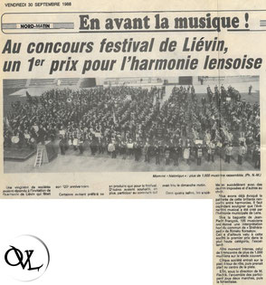 Lens Orchestre à Vents Harmonie Municipale article de presse journal