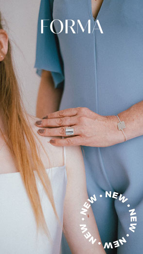 nouvelle collection Forma bijoux en argent plaquettes carrées pouvant être gravées