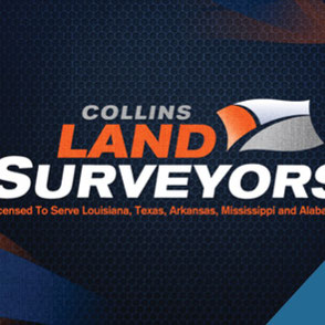 Collins Land Surveyors Logo Design Lake Charles Louisiana