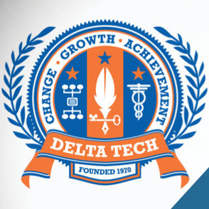 Delta Tech Academic Seal School Logo Design Lake Charles Louisiana