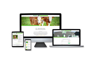 Webdesign Referenz mit Responsive Webdesign Abbildungen für "KTF Kälbertränken Föcker" von Funkenflug Design Münster.