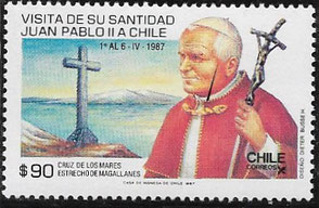 Virgin statue halo pope John Paul II visit Chile