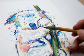 Delphine, Krafttiere, Christine Geier, Feenographie, Aquarell, Malerei, Kunst, heilsame Kunst