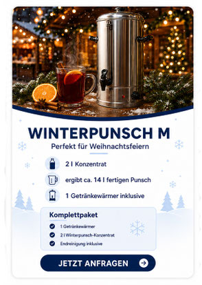 Winterpunsch Pakete M mit Getränkewärmer und Winterpunsch-Konzentrat