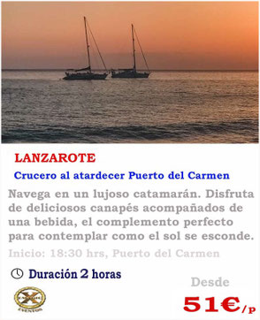 Crucero al atardecer en Lanzarote